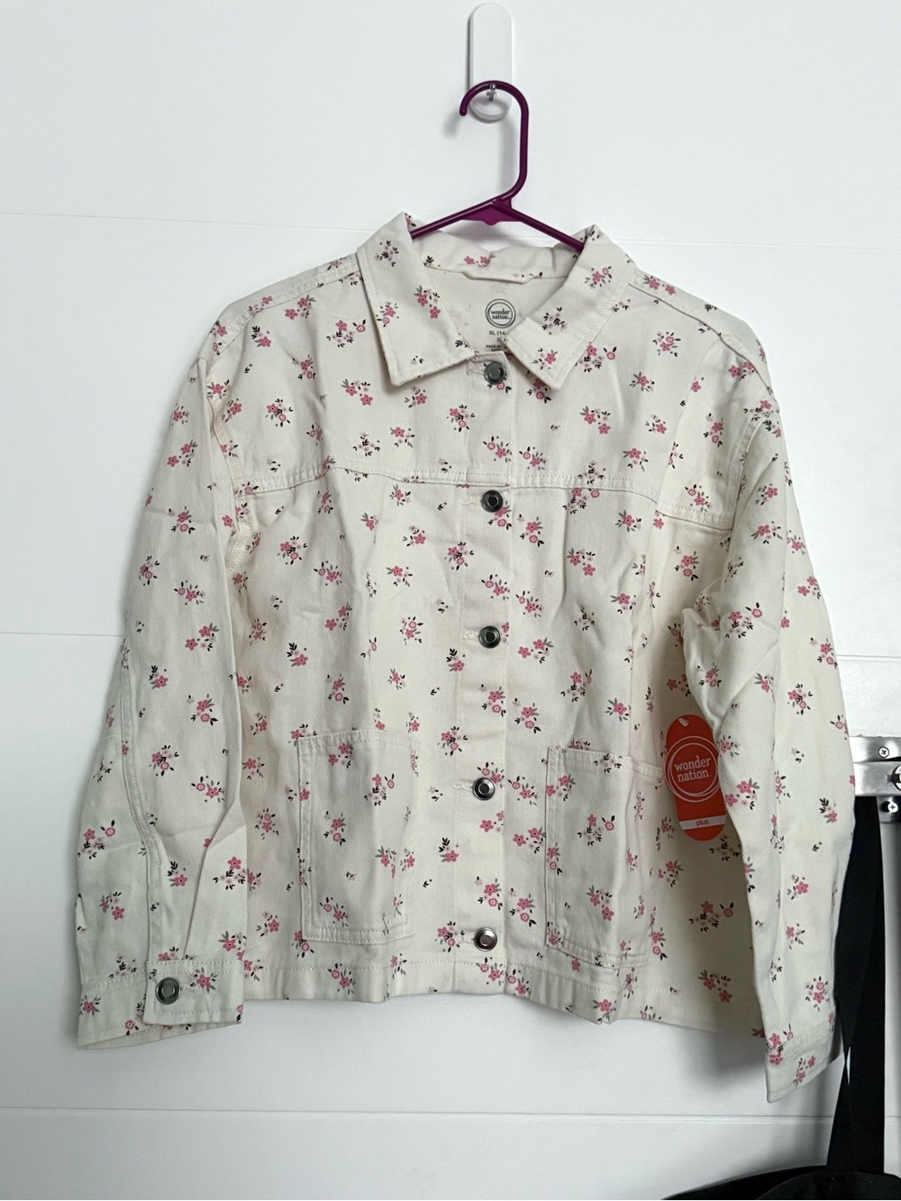 wonder nation Cream Jacket with Pink Floral Print